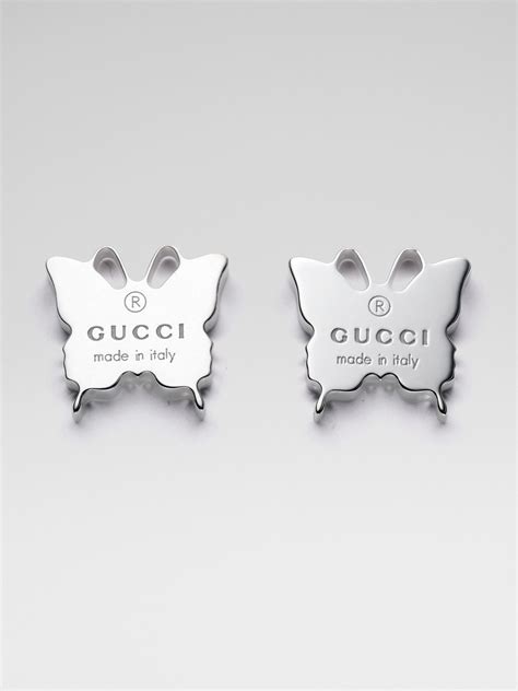 gucci silver earrings|gucci sterling silver butterfly earrings.